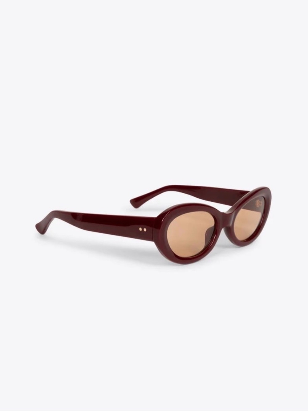 Dries Van Noten by Linda Farrow Oval Sunglasses Burgundy